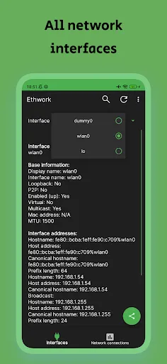 Capturas de pantalla de Ethwork: Netstat GUI