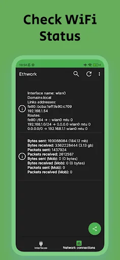 Capturas de pantalla de Ethwork: Netstat GUI