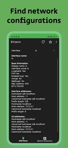 Capturas de pantalla de Ethwork: Netstat GUI