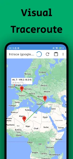 Intrace: Visual traceroute Screenshots
