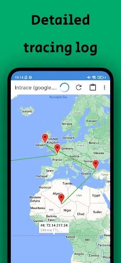 Intrace: Visual traceroute Screenshots