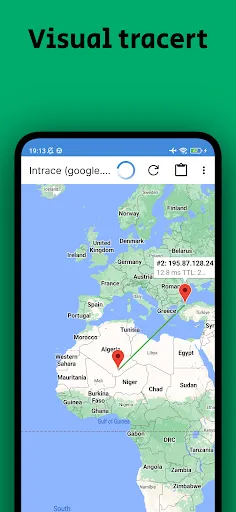 Intrace: Visual traceroute Screenshots