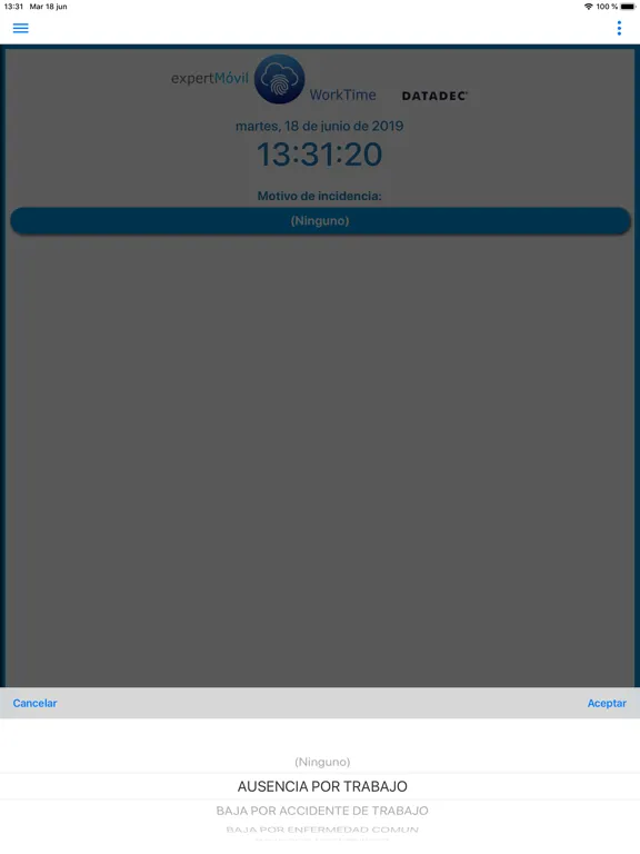 expertMóvil WorkTime iPad  スクリーンショット