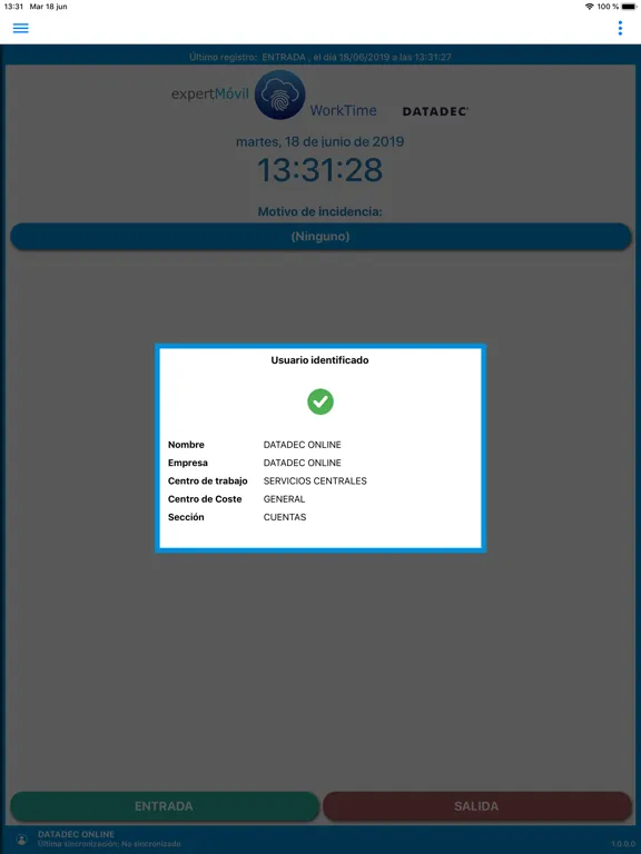expertMóvil WorkTime iPad  スクリーンショット