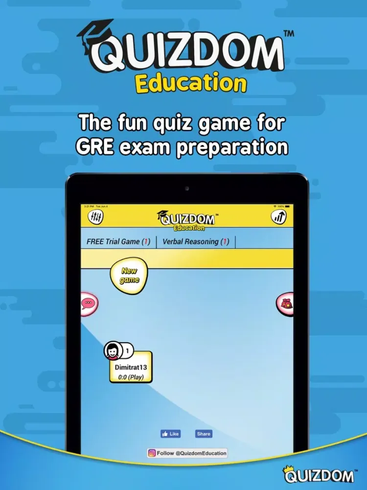 Quizdom Education - GRE prep iPad  Screenshots
