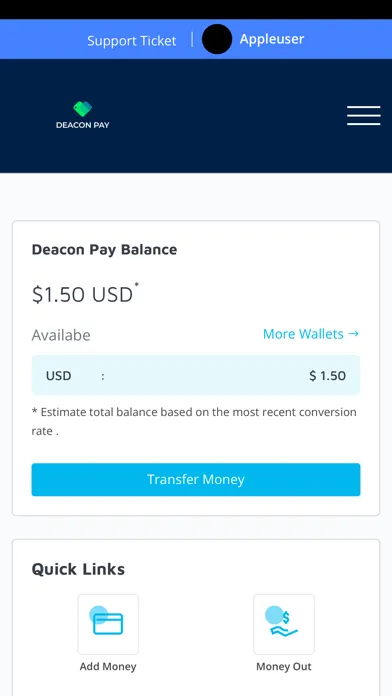 Ảnh chụp màn hình của Deacon Pay
