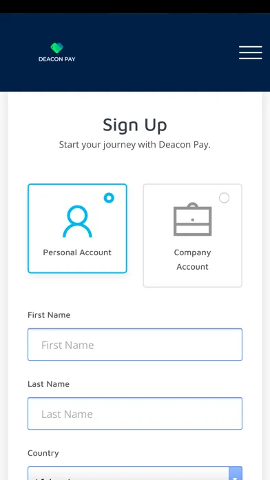 Ảnh chụp màn hình của Deacon Pay