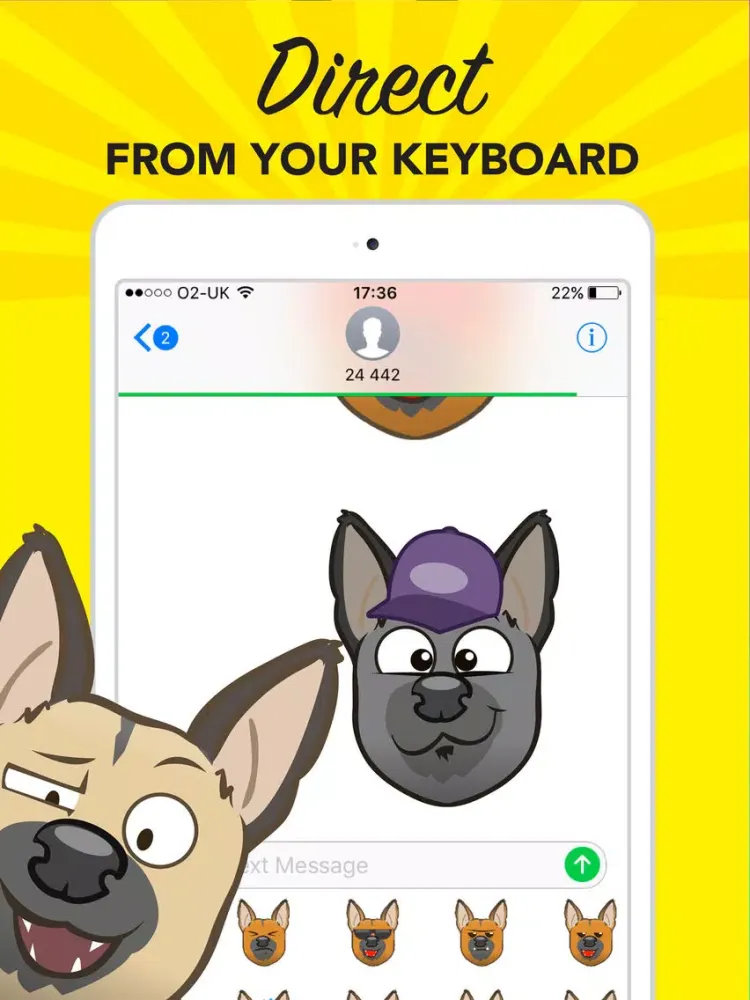 GerMoji - German Shepherd Emojis & Stickers! iPad 应用截图
