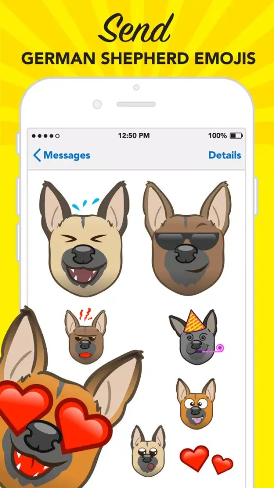 GerMoji - German Shepherd Emojis & Stickers!应用截图