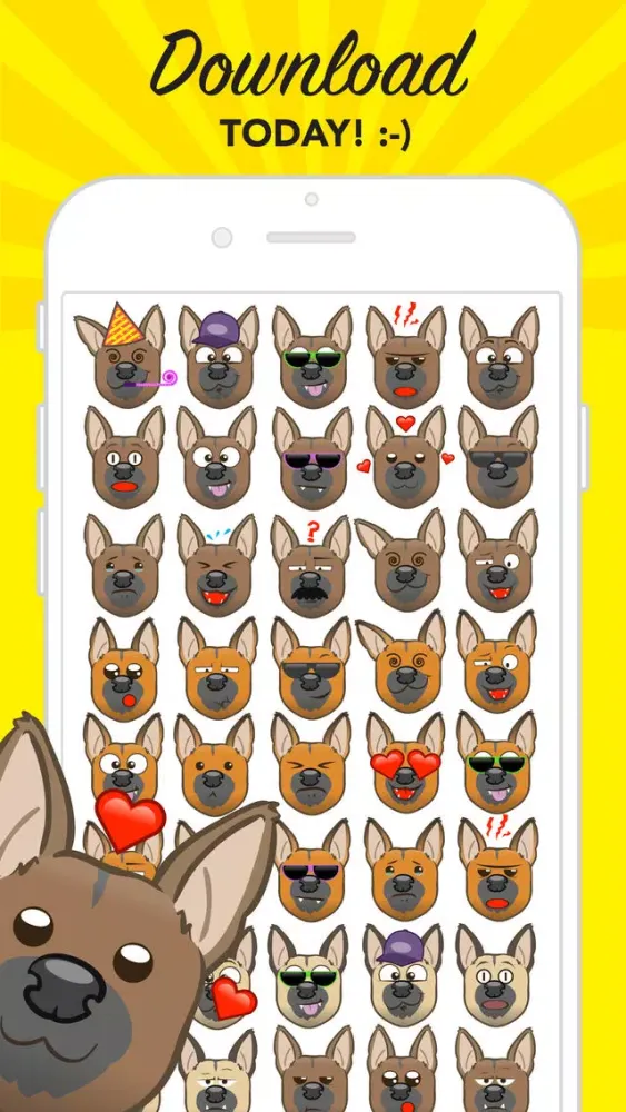 GerMoji - German Shepherd Emojis & Stickers!应用截图