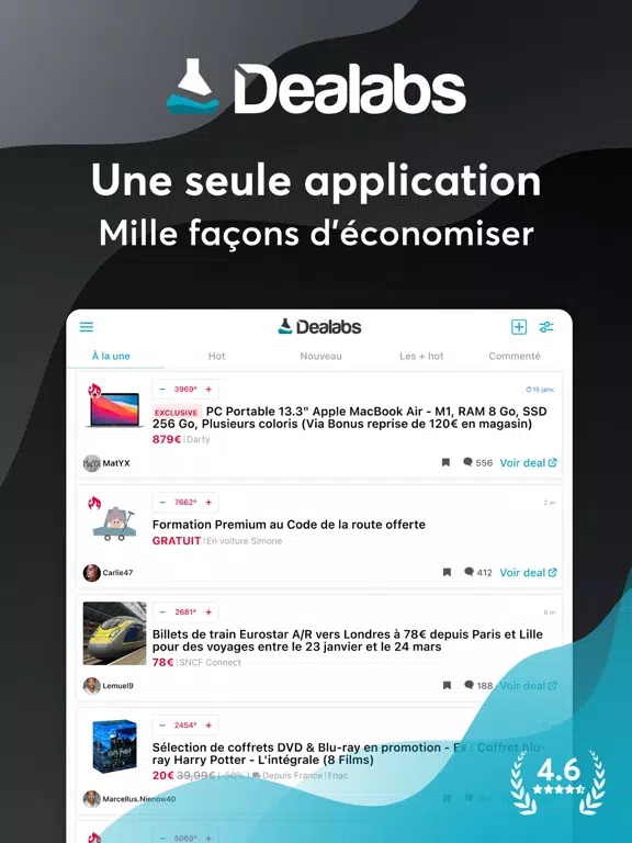 Скриншоты Dealabs – bons plans & promos iPad 
