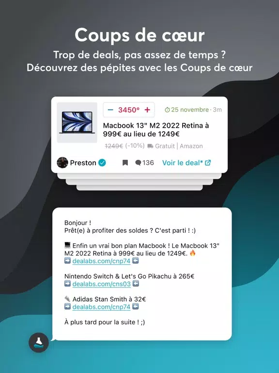 Скриншоты Dealabs – bons plans & promos iPad 