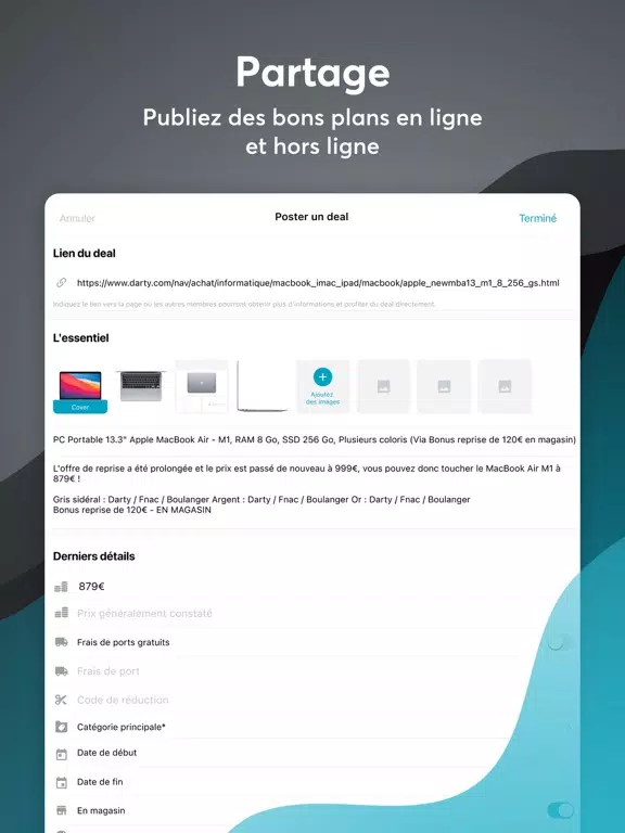Скриншоты Dealabs – bons plans & promos iPad 