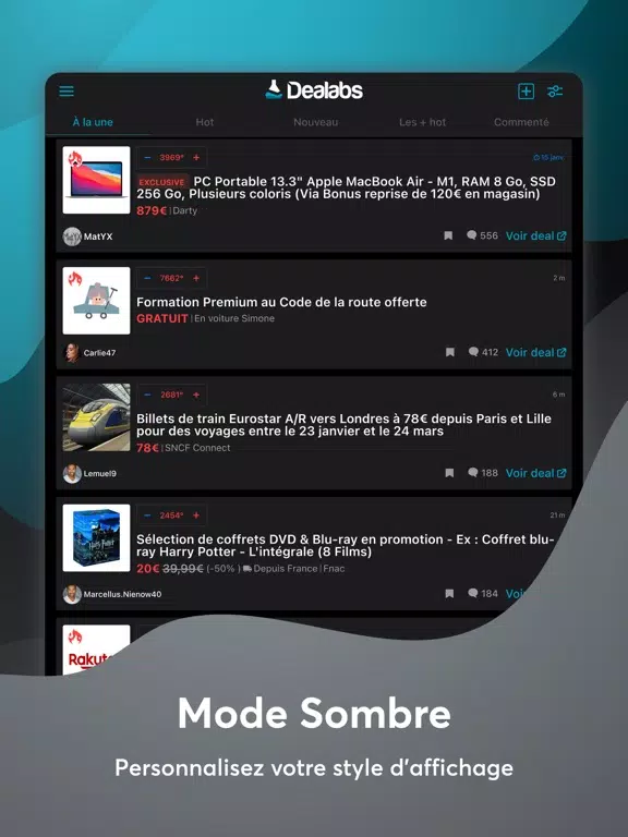 Скриншоты Dealabs – bons plans & promos iPad 