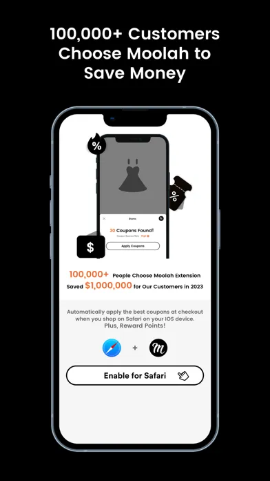Moolah - Automatic Coupons स्क्रीनशॉट