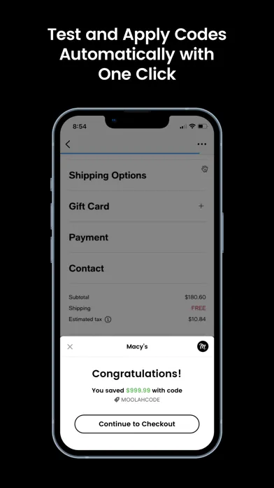 Moolah - Automatic Coupons स्क्रीनशॉट