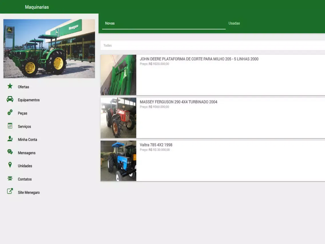 Tangkapan skrin Menegaro Comercial Agrícola iPad 