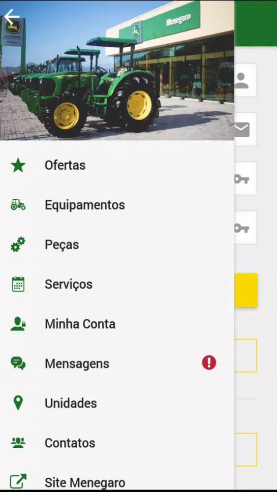 Tangkapan skrin Menegaro Comercial Agrícola