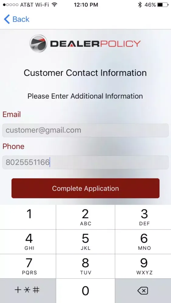 Скриншоты DealerPolicy Mobile