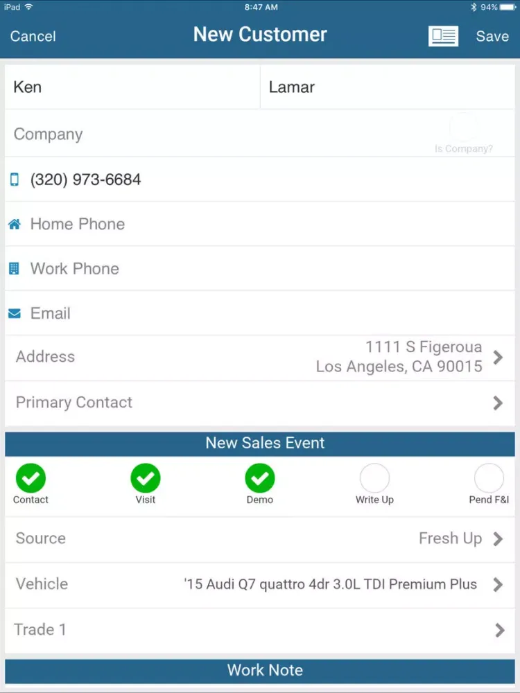 Screenshot di DealerSocket Sales iPad 