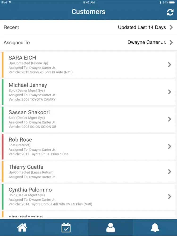 Screenshot di DealerSocket Sales iPad 