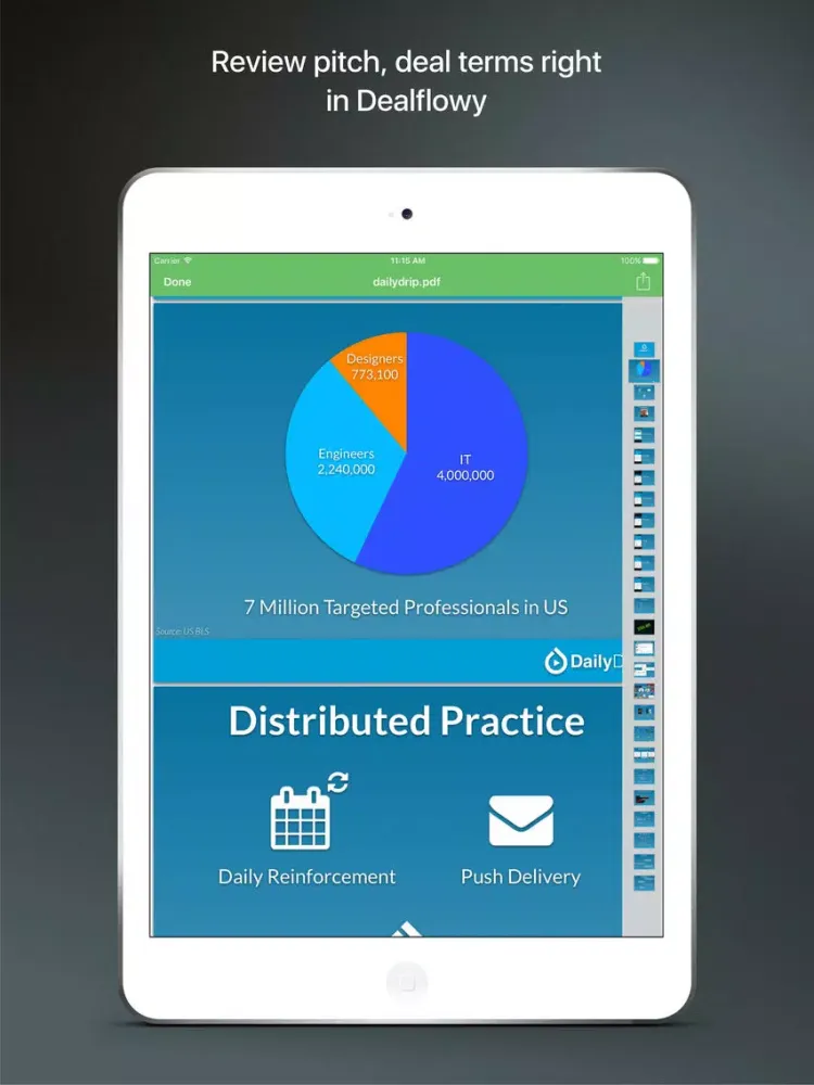 Dealflowy for angel investors - startup deal flow iPad 应用截图