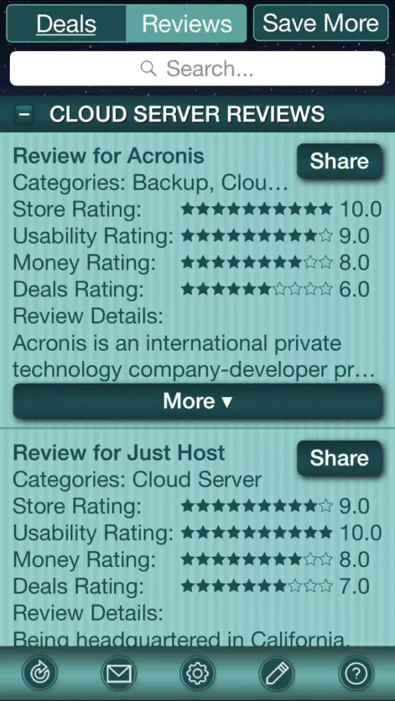 Capturas de tela do Cloud Deals & Hosting Deals