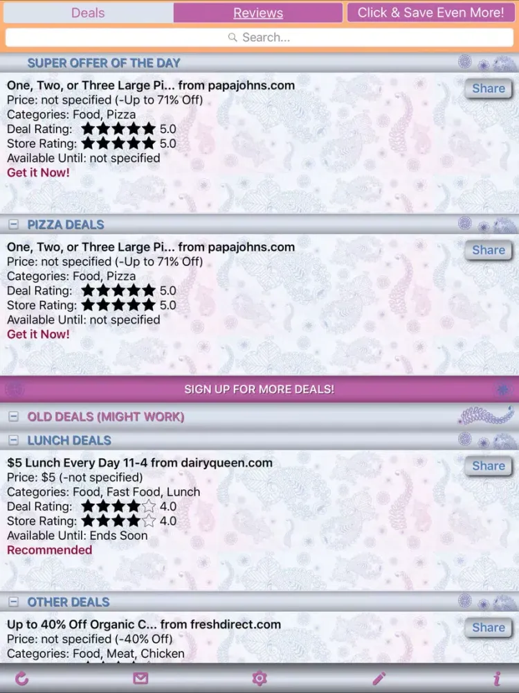 Скриншоты Restaurant Deals & Restaurant Store Reviews iPad 
