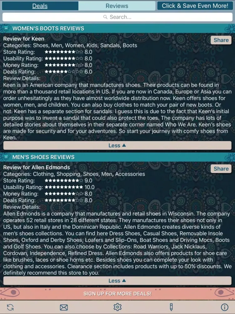 Shoe Deals & Shoe Store Reviews iPad Screenshots