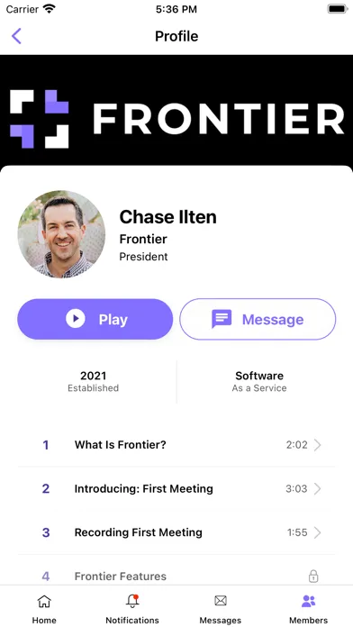 Captures d'écran de Frontier Networks