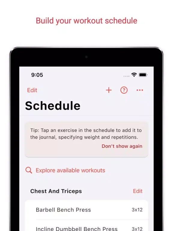 Gym Journal - Workout Log iPad 應用截圖