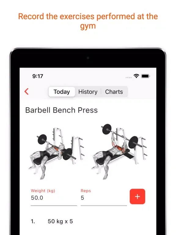 Gym Journal - Workout Log iPad 應用截圖
