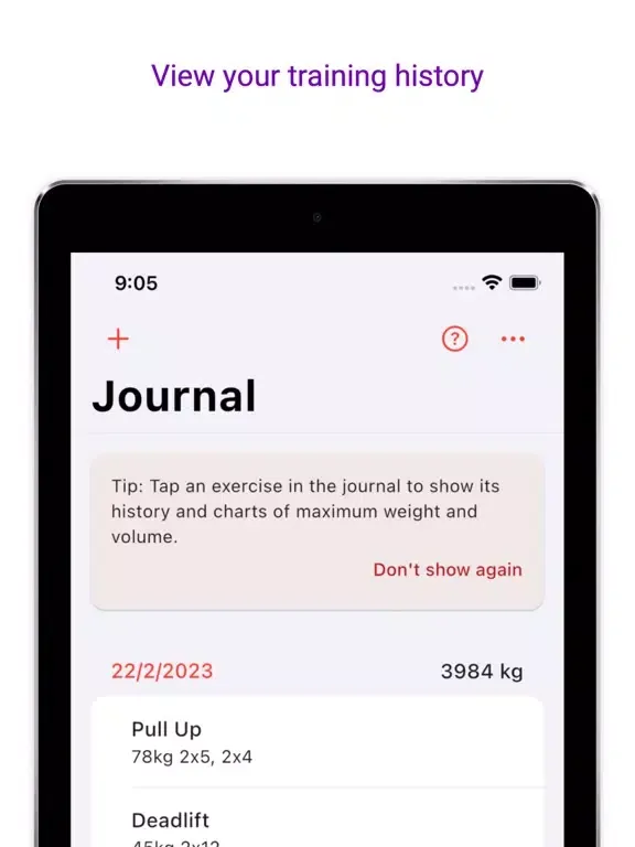 Gym Journal - Workout Log iPad 應用截圖