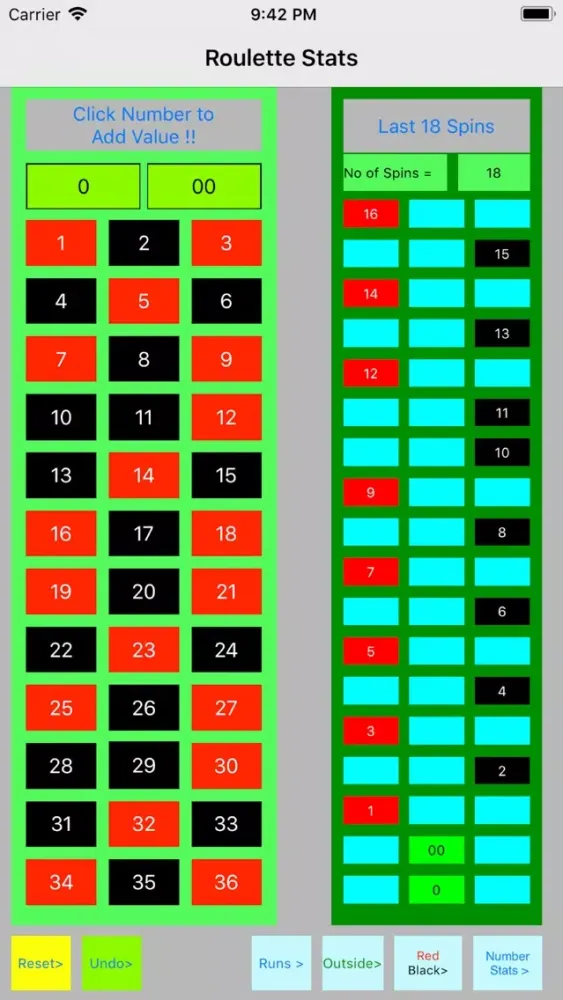 Capturas de pantalla de American Roulette Statistics