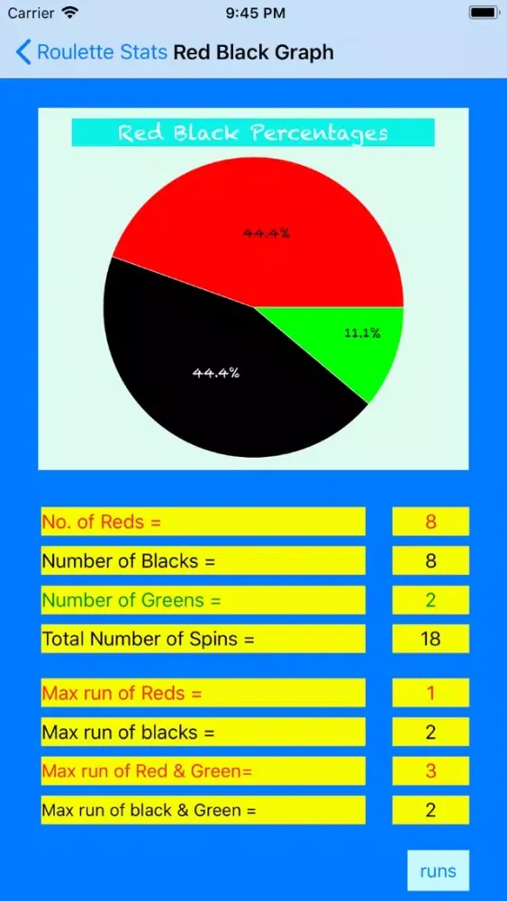 Capturas de pantalla de American Roulette Statistics