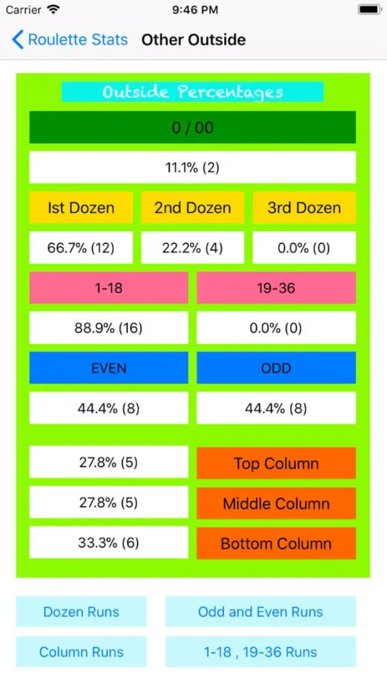 Capturas de pantalla de American Roulette Statistics