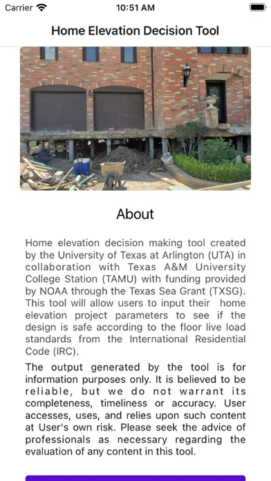 Home Elevation Decision Tool Screenshots