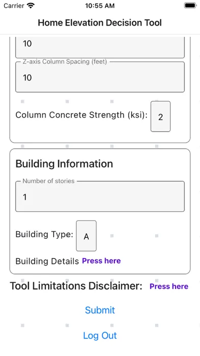 Home Elevation Decision Tool Screenshots