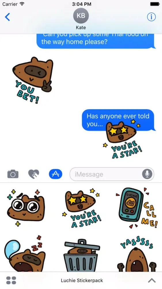Ảnh chụp màn hình của Luchie Stickerpack