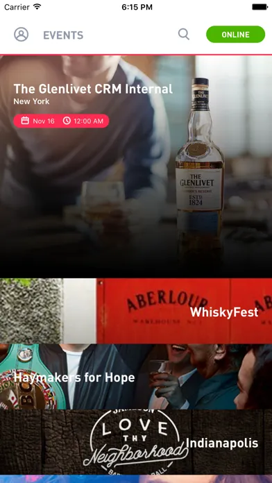 Tangkapan layar Sandia Events