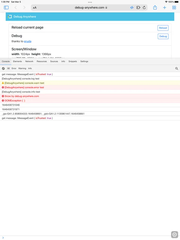 DevTools Extension iPad  Screenshots
