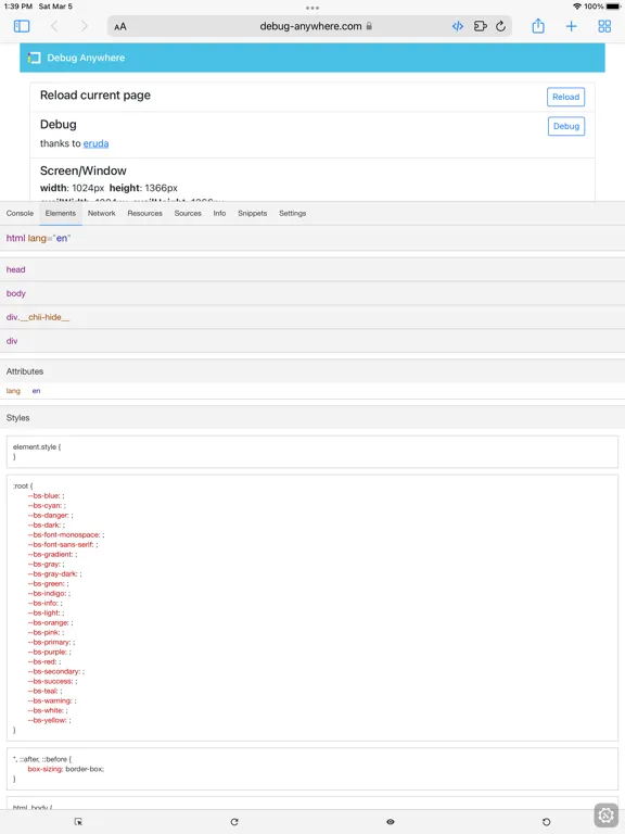 DevTools Extension iPad  Screenshots