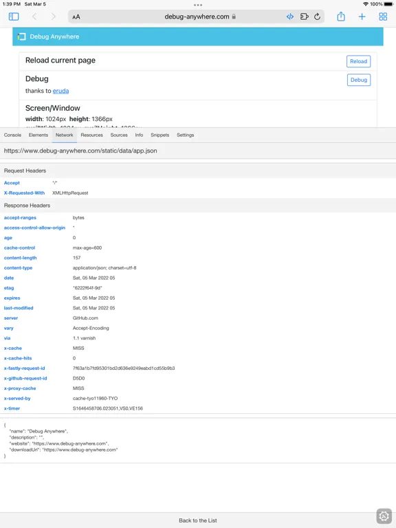 DevTools Extension iPad  Screenshots