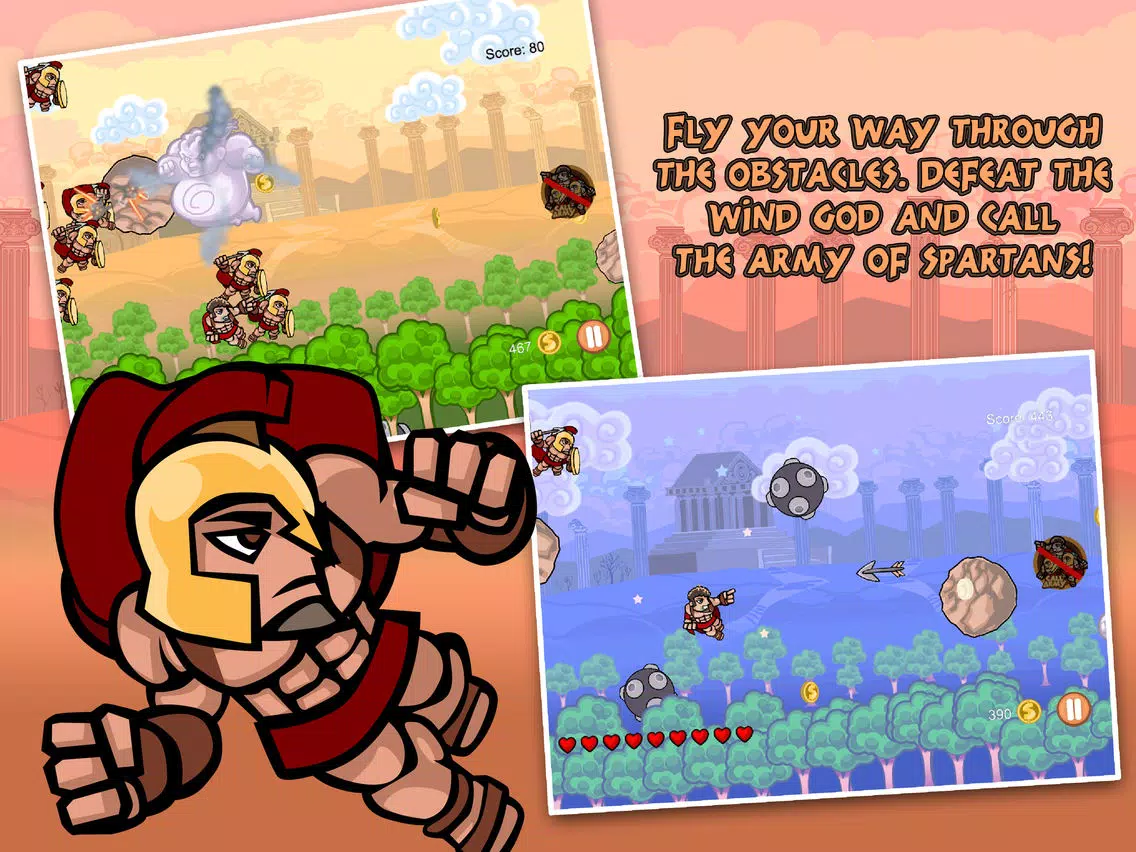 Tangkapan skrin Brave Flying Spartan Warriors iPad 