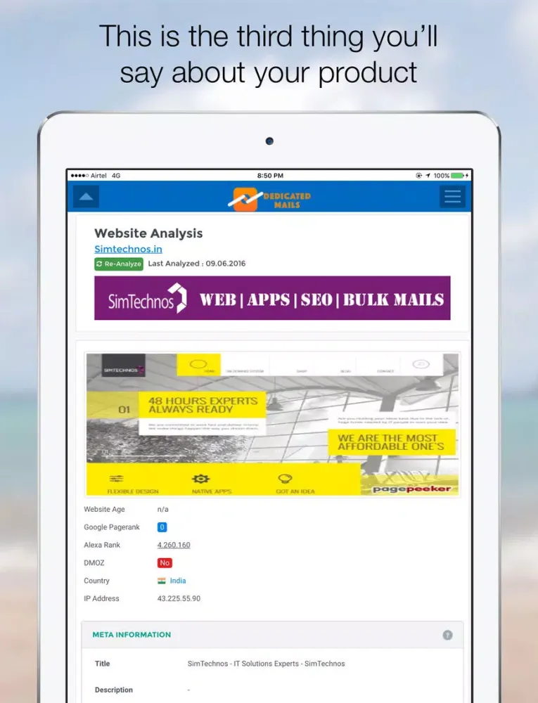 Zrzuty ekranu SEO Force iPad 