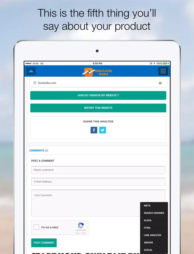 Zrzuty ekranu SEO Force iPad 