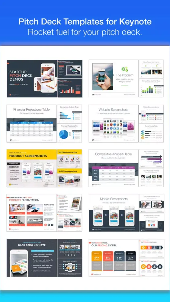 Zrzuty ekranu Pitch Deck Templates for Keynote