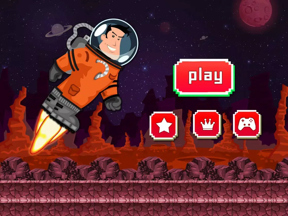 Astro Jump Mars Mission : Red Planet Fiction Star Warrior iPad  스크린샷