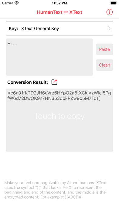 Tangkapan layar XText: Cipher Text