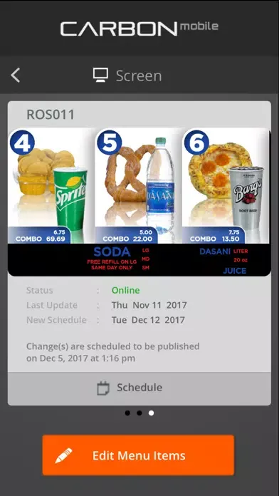Ảnh chụp màn hình của Carbon Mobile Admin